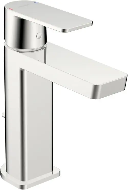 Einhebelmischer in Chrom-Optik von HANSA mit einem geraden Auslauf und einem leicht bedienbaren Hebel zur Einstellung von Wassertemperatur und -strom.